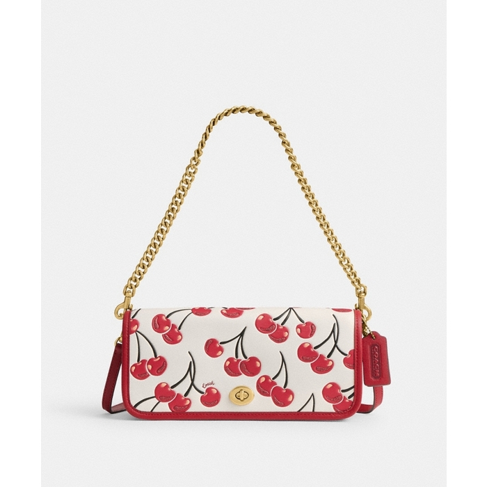 Dinky Bag With Cherry Print White (Novelty Leather) Dinky Bag With Cherry Print White (Novelty Leather)